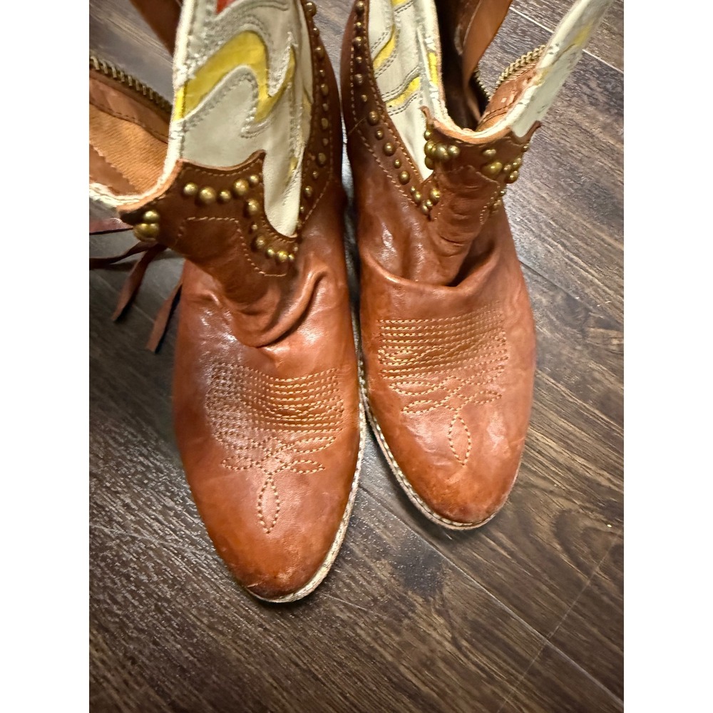 Sam‎ Edelman Shane Western Fringe Studded Boots - Women's 7.5 M - Picture 3 of 7